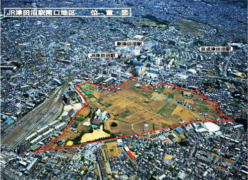 JR津田沼駅南口地区　位置図写真