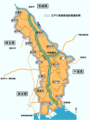 【図5　江戸川沿川整備基本構想対象区域図】