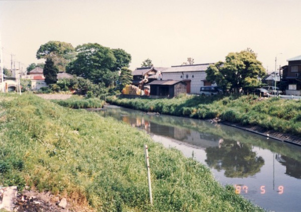 右岸より蒲生・藤助河岸付近を望む（鈴木恒雄様提供）1987年（昭和62年）5月9日撮影
