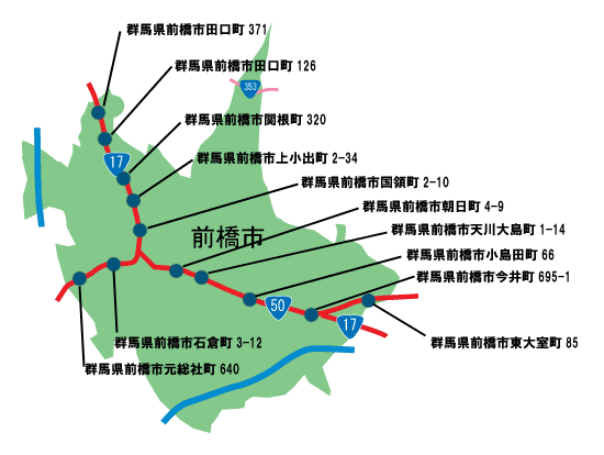 前橋市の地図