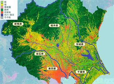 利根川流域の地図