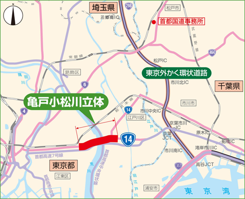 亀戸小松川立体付近の地図
