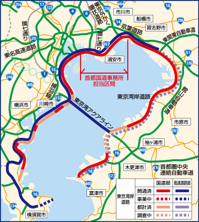 東京湾岸道路の地図