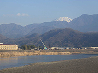 新 富嶽三六景　～富士山・富士川・クレーン～