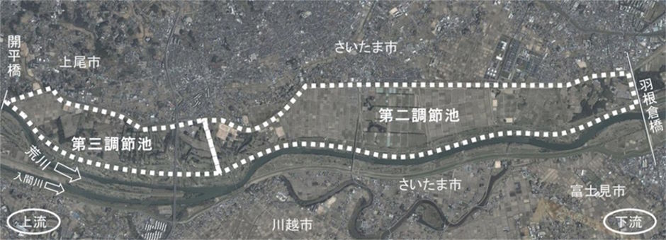 荒川第二・三調節池範囲図