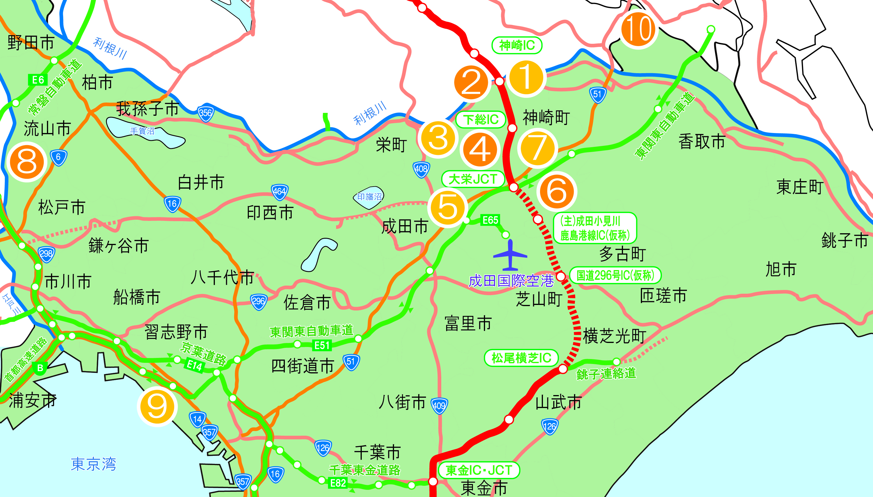 神崎・大栄間　地図