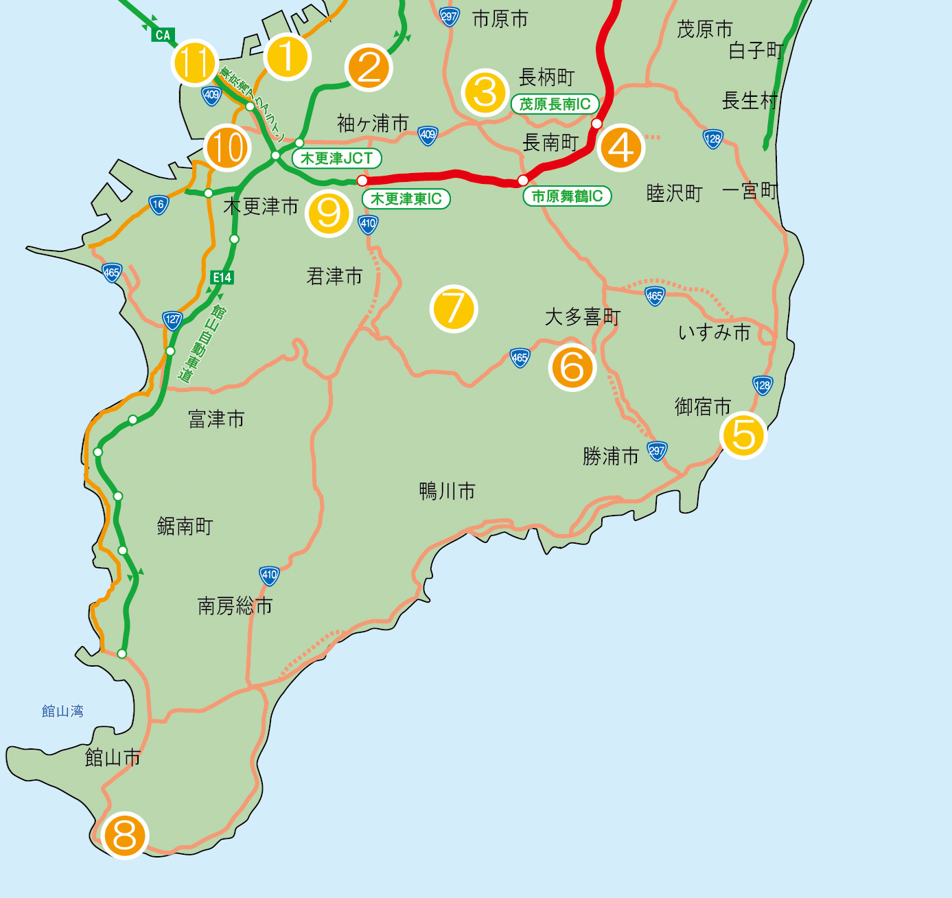 茂原・木更津間　地図