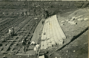 護岸ブロツク施工