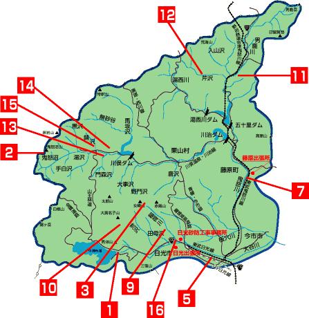 日光周辺地図