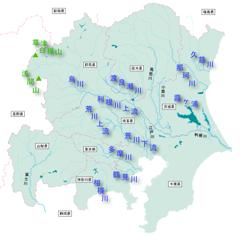関東地方の河川地図