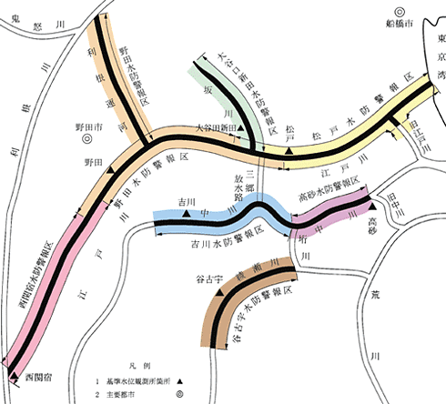 水防警報区域図