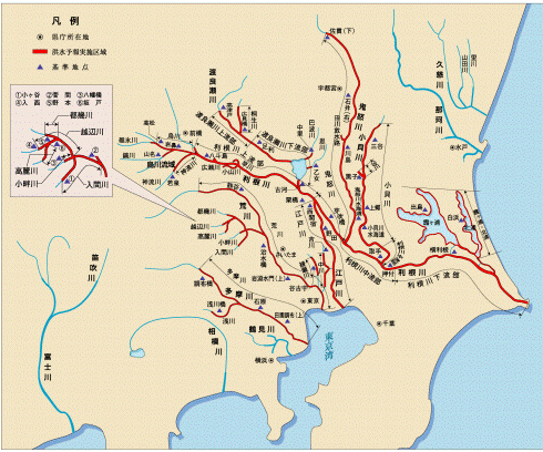 洪水予報実施区域図