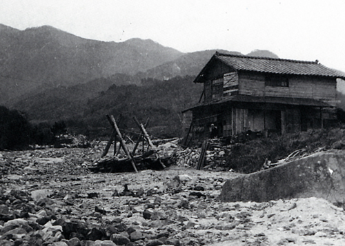 下教来石地区　流川の流出状況