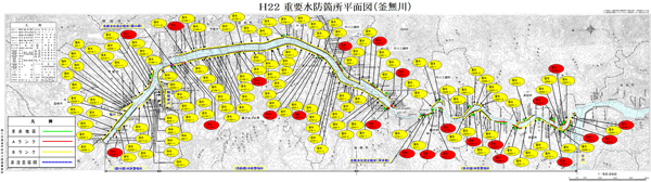 重要水防箇所平面図（釜無川）