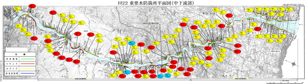 重要水防箇所平面図（中下流部）