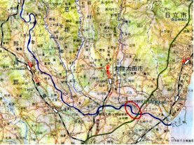 里川合流地区（日立市，常陸太田市，那珂市）の位置