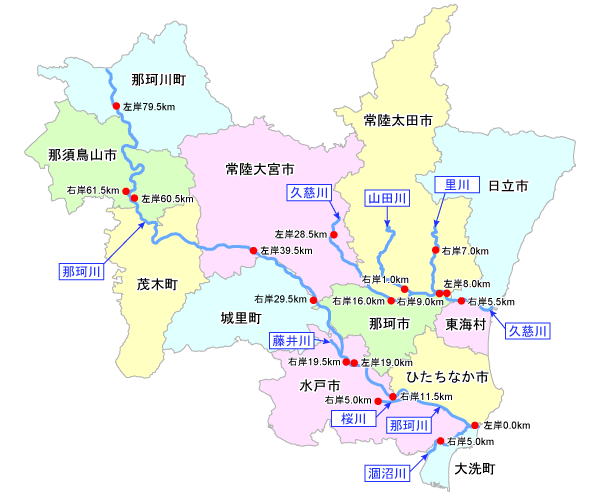 久慈川・那珂川水系地図