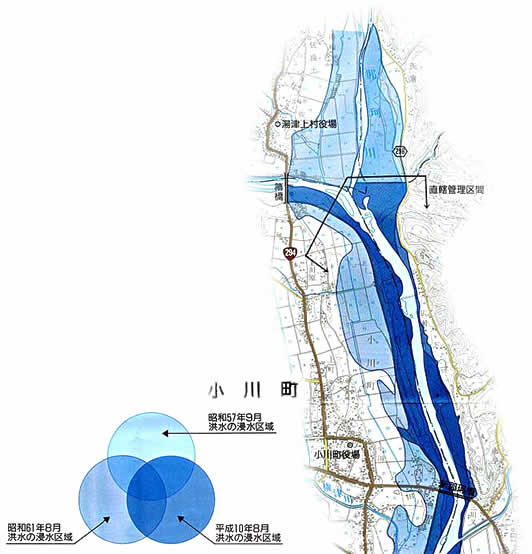 浸水実績図　那珂川・小川町