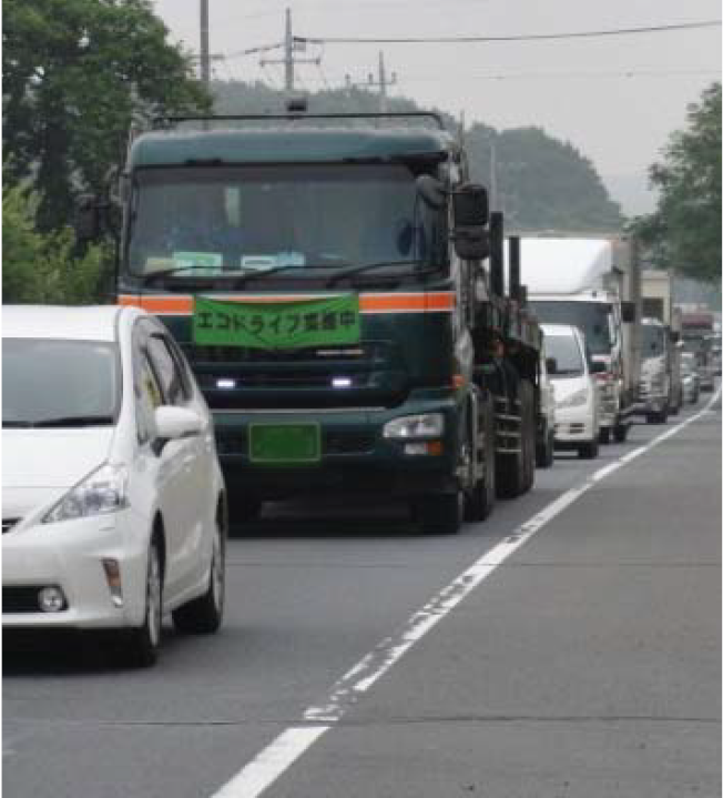 桜川市長方地先の交通状況