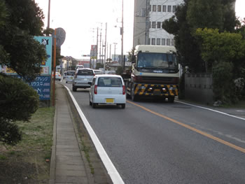 潮来市曲松地先の交通状況