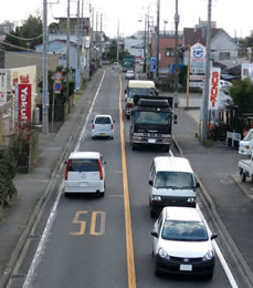 潮来市辻地先の交通状況