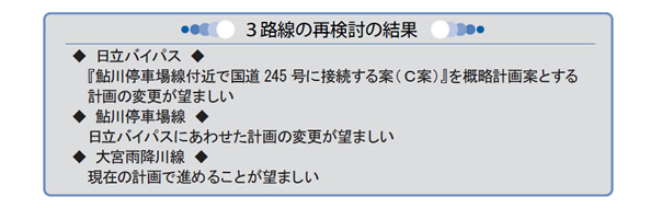 3路線の再検討の結果