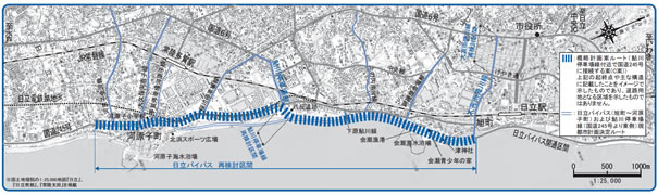 日立バイパス 概略計画案 ルート図