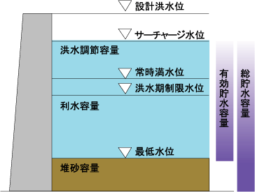 ダムの貯水位