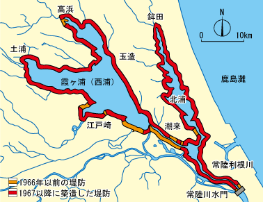 湖岸堤着手の状況