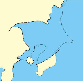 洪積世中期の霞ヶ浦（イメージ）