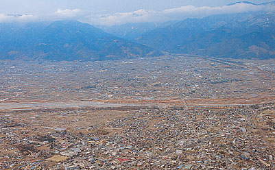 甲府盆地全景