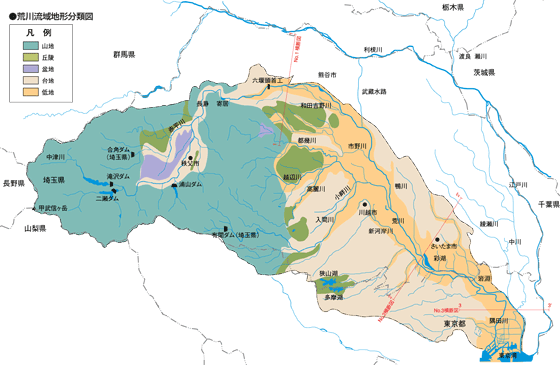 荒川流域地形分類図