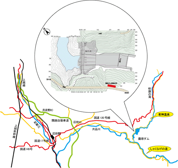 薗原ダム管理支所 地図