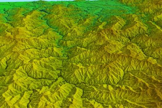 御巣鷹山上空付近から神流湖方向を望む