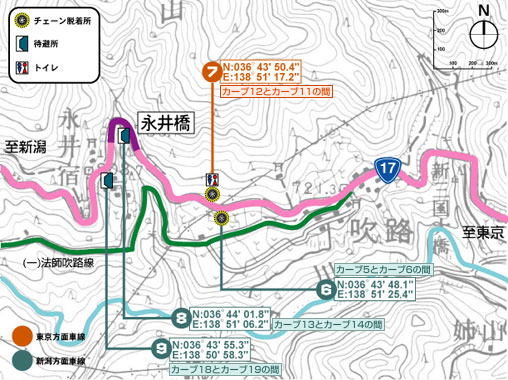 三国峠地区永井橋周辺MAP