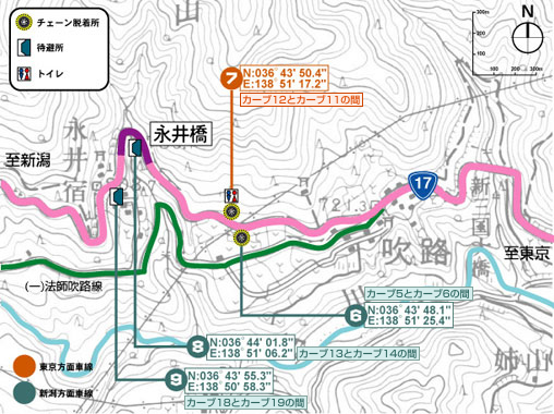 三国峠地区永井橋周辺MAP