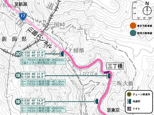 三国峠地区三丁橋周辺MAP