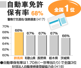 自動車免許保有率のグラフ