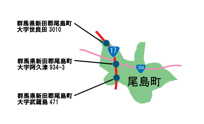 尾島町の地図