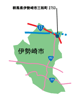 伊勢崎市の地図