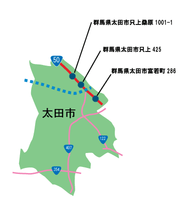 太田市の地図