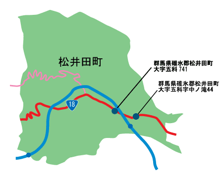 松井田町の地図