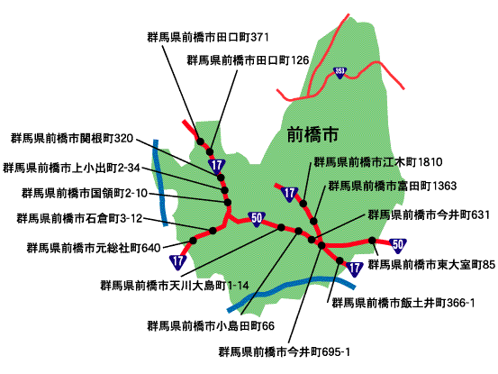 前橋市の地図