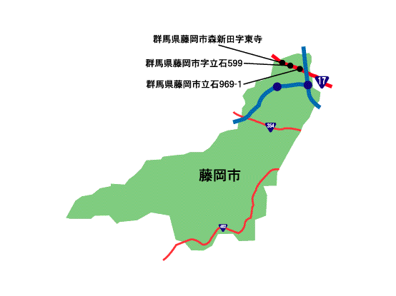 藤岡市の地図