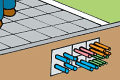 地下を走る電線のイラスト