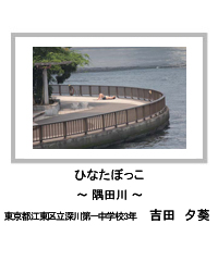 佳作　ひなたぼっこ　―隅田川―　東京都江東区立深川第一中学校3年　吉田　夕葵