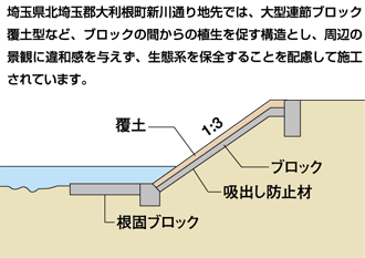 図III-15　多自然型護岸整備施工例断面図