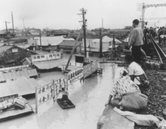 葛飾区の浸水の様子の写真