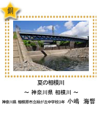 夏の相模川　－神奈川県 相模川－　神奈川県 相模原市立緑が丘中学校3年　小嶋　海響