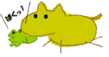 在来種が食べられているイラスト
